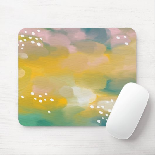明るい抽象芸術色彩の鮮やか油。ブラシストロークアクリル マウスパッド (マウス)
