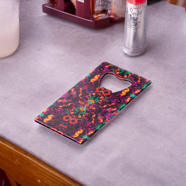 明るい抽象芸術色 クレジットカード栓抜き