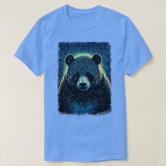 明るい描線とドットの付いたパンダ Tシャツ (デザイン正面)