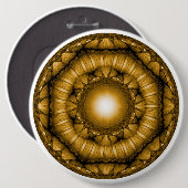 明るい放射幾何学的オーナメント 缶バッジ (正面&裏面)