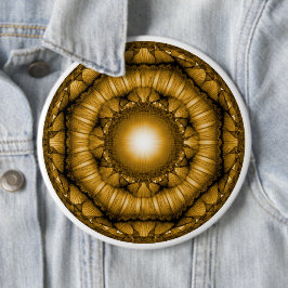 明るい放射幾何学的オーナメント 缶バッジ