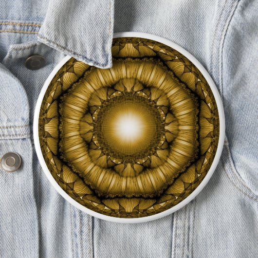 明るい放射幾何学的オーナメント 缶バッジ (インサイチュ)