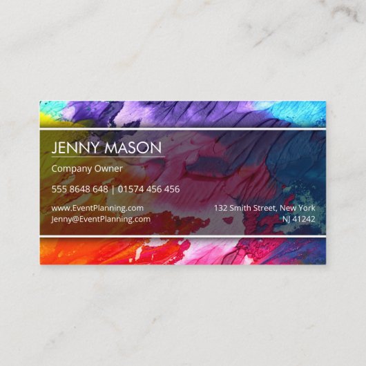 明るい数々のカラー、抽象芸術アート – 名刺 (裏面)