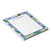 明るい数々のフローラ – 緑と青 ノートパッド (アングル)