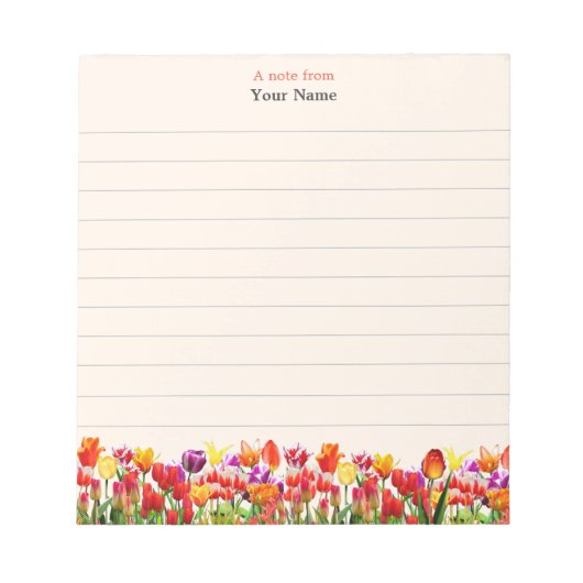 明るい数々のベージュで並んだ色の花 ノートパッド (正面)