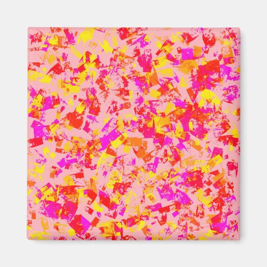 明るい数々の抽象芸術色の絵を描点 マグネット (正面)