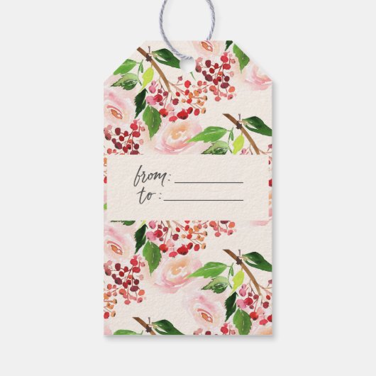 明るい数々の水の色スプラッシュクリスマス ギフトタグ (裏面)