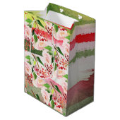 明るい数々の水の色スプラッシュクリスマス ミディアムペーパーバッグ (裏面アングル)