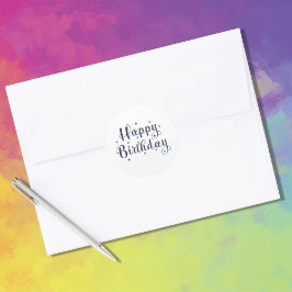 明るい数々の色のハッピーバースデー ラウンドシール