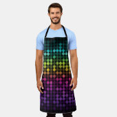 明るい数々の色のヴィンテージ抽象芸術 エプロン (着用した状態)