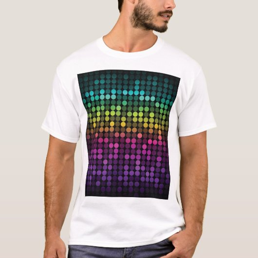 明るい数々の色のヴィンテージ抽象芸術 Tシャツ (正面)