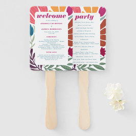 明るい数々の色の抽象芸術フローラ結婚式 プログラム ハンドファン