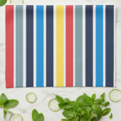 明るい数々の色の水平ストライプ色。 キッチンタオル (折り畳み)