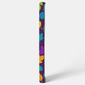 明るい数々の色の葉のパターン暗い背景 SAMSUNG GALAXYケース (左側面)