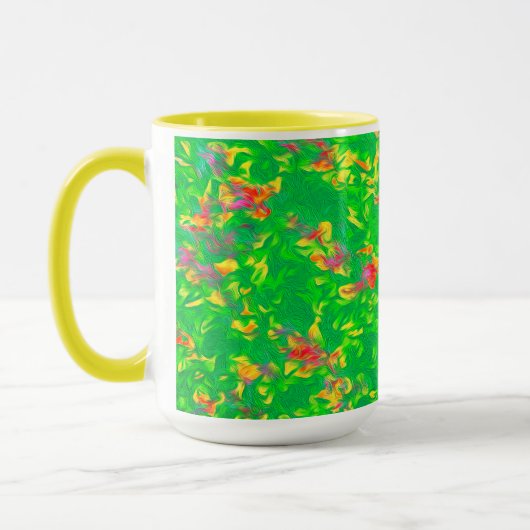 明るい数々の花柄 マグカップ (左)