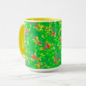 明るい数々の花柄 マグカップ (正面左)