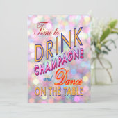 明るい新年のシャンパン招待状 招待状 (スタンド正面)