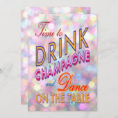 明るい新年のシャンパン招待状 招待状 (正面/裏面)