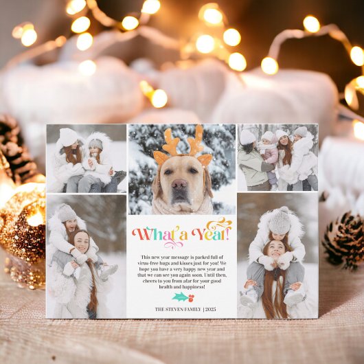 明るい新年レビュー5フォトコラージンググリッド シーズンカード