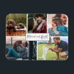 明るい新結婚した婚カップルの写真クリスマス マグネット<br><div class="desc">共有の写真これらの"明るい"結婚したフォトコラージュの磁石とカップルとして結婚したあなたの最初の年の。家族素晴らしのための記念クリスマスグリーティングアイディア。</div>