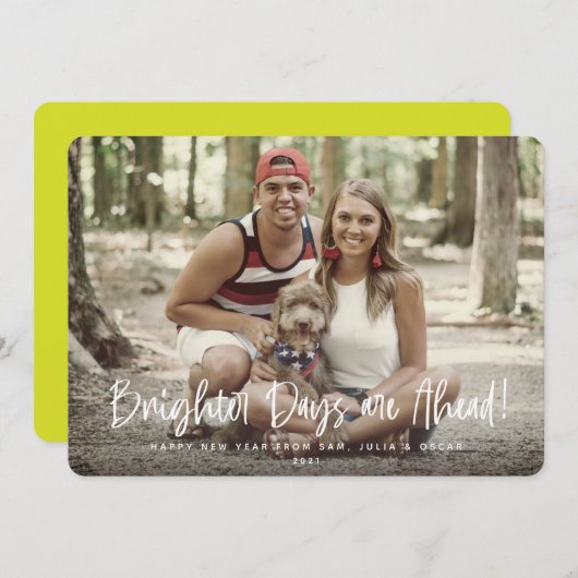 明るい日が新年を迎える写真 シーズンカード (正面/裏面)