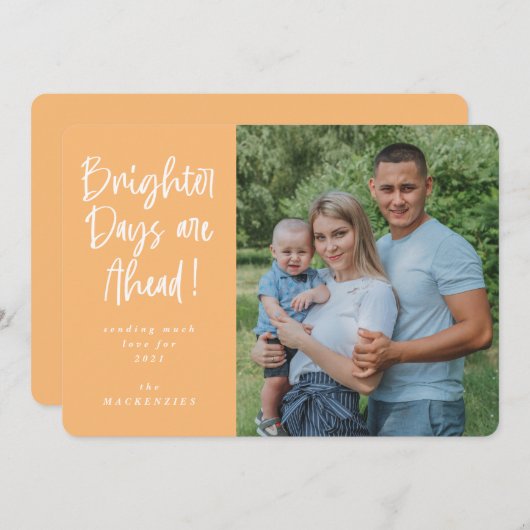 明るい日が新年を迎える写真 シーズンカード (正面/裏面)