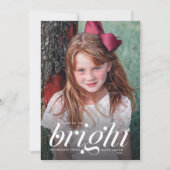 明るい日の先モダン行スクリプトのクリスマスフォト シーズンカード (正面)