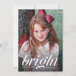 明るい日の先モダン行スクリプトのクリスマスフォト シーズンカード