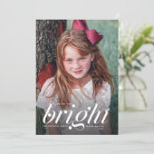 明るい日の先モダン行スクリプトのクリスマスフォト シーズンカード (スタンド正面)