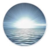明るい日の出が青い海 セラミックノブ (正面)
