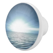 明るい日の出が青い海 セラミックノブ (右)