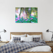 明るい日の出と私の庭のピンクの円錐飾り キャンバスプリント (インサイチュ (寝室))