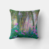 明るい日の出と私の庭のピンクの円錐飾り クッション (裏面)