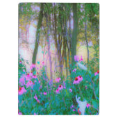 明るい日の出と私の庭のピンクの円錐飾り クリップボード (裏面)