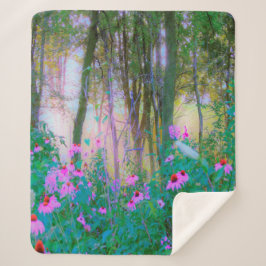 明るい日の出と私の庭のピンクの円錐飾り シェルパブランケット