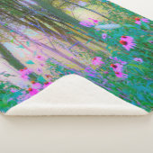 明るい日の出と私の庭のピンクの円錐飾り シェルパブランケット (3/4)