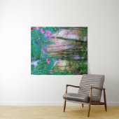 明るい日の出と私の庭のピンクの円錐飾り タペストリー (インサイチュ(横))