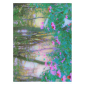 明るい日の出と私の庭のピンクの円錐飾り テーブルクロス (正面)