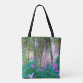 明るい日の出と私の庭のピンクの円錐飾り トートバッグ (裏面)