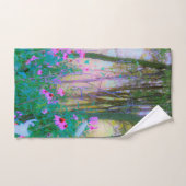 明るい日の出と私の庭のピンクの円錐飾り バスタオルセット (ハンドタオル)