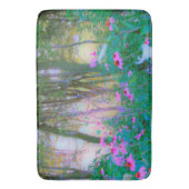 明るい日の出と私の庭のピンクの円錐飾り バスマット (正面縦)