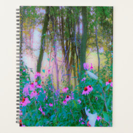 明るい日の出と私の庭のピンクの円錐飾り プランナー手帳