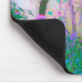 明るい日の出と私の庭のピンクの円錐飾り マウスパッド (コーナー)