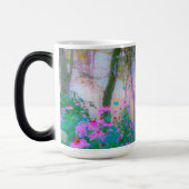 明るい日の出と私の庭のピンクの円錐飾り モーフィングマグカップ (左)