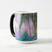 明るい日の出と私の庭のピンクの円錐飾り モーフィングマグカップ (正面左)