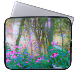 明るい日の出と私の庭のピンクの円錐飾り ラップトップスリーブ