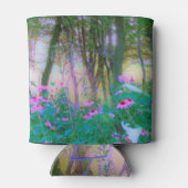 明るい日の出と私の庭のピンクの円錐飾り 缶クーラー (裏面)