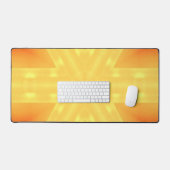 明るい日の出と線の万華鏡のように千変万化するパターン デスクマット (キーボード&マウス)