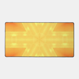 明るい日の出と線の万華鏡のように千変万化するパターン デスクマット