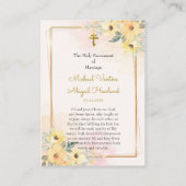 明るい日当たりの良い花オーソドックス結婚の祈りの言葉カード プレイスカード (裏面)